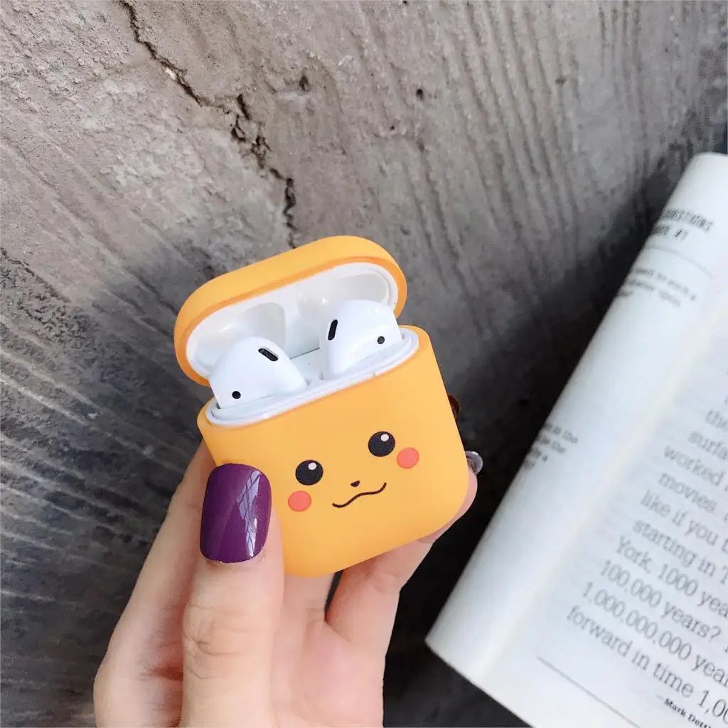 09 Чехол для наушников с милыми мультяшками чехол для Apple AirPods 1 2 чехла Air Pods матовая кожа матовый Жесткий ПК аниме пикачуэ протектор Аксессуары - Цвет: 09