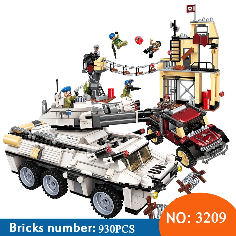 

2019 IN Stock 3209 935pcs Military War City Thunder Mission Cannon Tank Armored Car Building Blocks Toys For Children