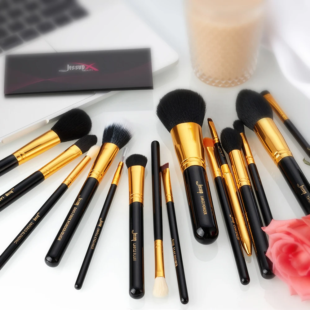 Кисти для макияжа черные/Золотые профессиональные 15 шт.|brush tool|makeup brush setbrush set |