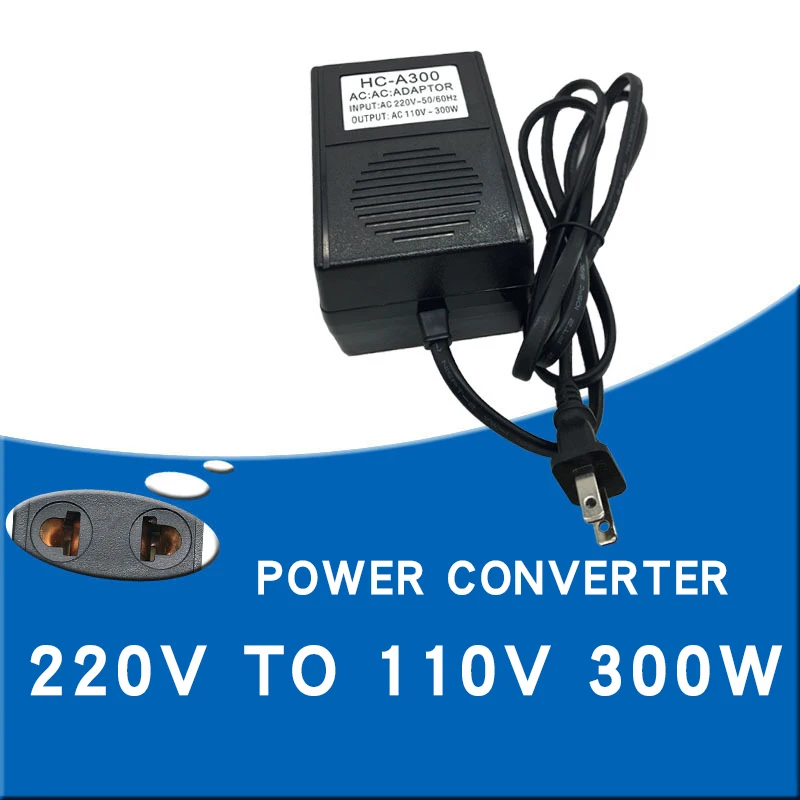 

Power Transformer 220V to 110V Electrical Voltage Converter 300W US Transformer Plug Universal Power Supply Adapter