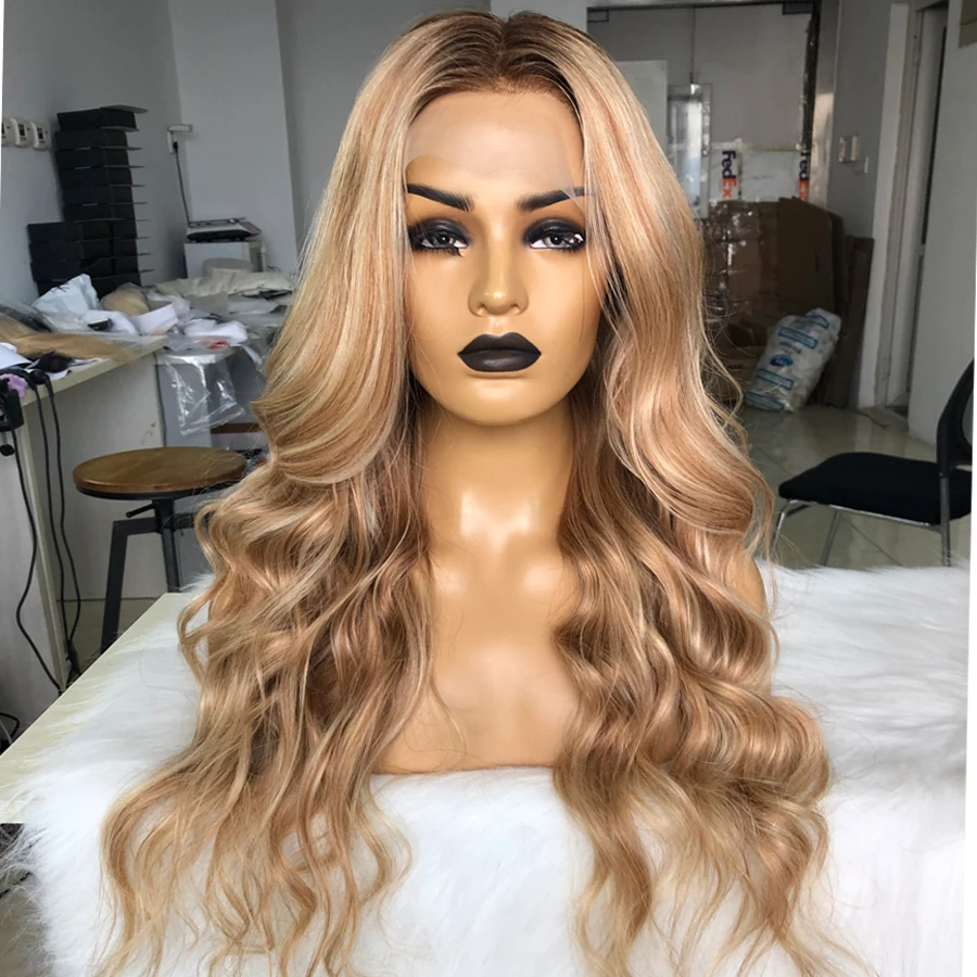 4/27/613 Highlight Lace Front Wigs 13X6 Ombre Blonde Lace Frontal Wig 150  Density Lemi Color Balayage Human Hair Wigs For Women|Human Hair Lace Wigs|  - AliExpress