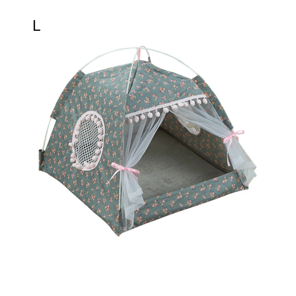 Warm Universal Pet Cat Tent House Kennel Bed Removable Washable Pet Nest For Christmas Festival Wedding Gift With Cool Winter - Цвет: L