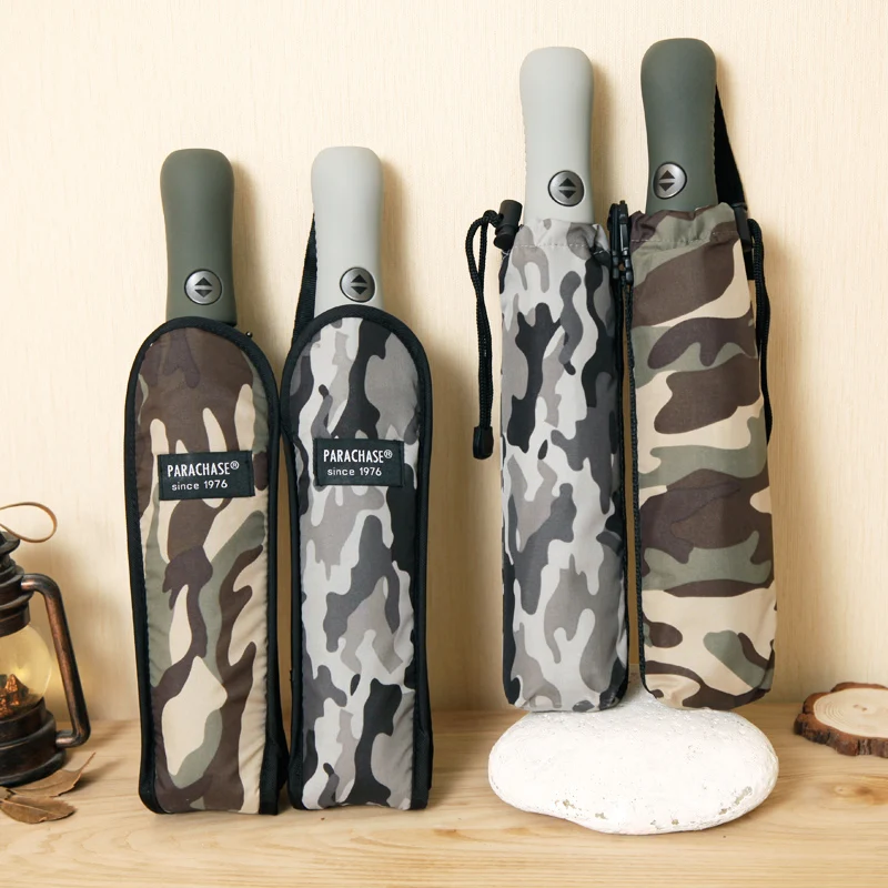 

116 cm, double large wind automatic umbrella camouflage military man portable wind light folding umbrella