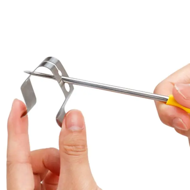 83Xc Hőmérsékleti Szonda Klip Rozsdamentes Acél Hőmérő Tartó Klipek Bbq 3 Lyukak A Rögzítéséhez Grill Sütőhez - Image 3