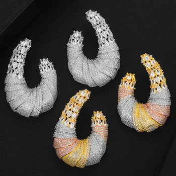 

GODKI Jimbora DUBAI Luxury Paved CZ Noble Pendant for Women Bridal Wedding boucle d'oreille femme 2019 Fashion Trendy Earrings