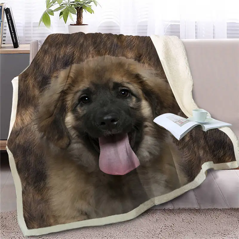 HM Life Sherpa Blanket on Beds Brown Dog Animal 3D Printed Throw Blanket for Adult& Kid Portable Wearable Travel Plush Blanket