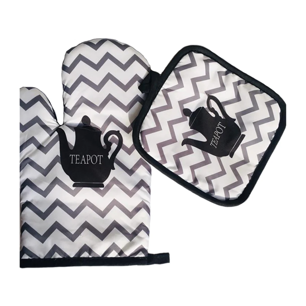 2pcs Oven Gloves Pot Holder Set Heat Resistant Quilted Mitts Cooking baking