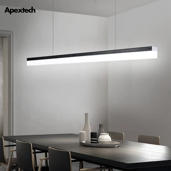 Billig Linear Bar LED Rohr Kronleuchter Büro Rezeption Decke Hängen Lampe Esszimmer Studio Lager Märkten LED Leuchten
