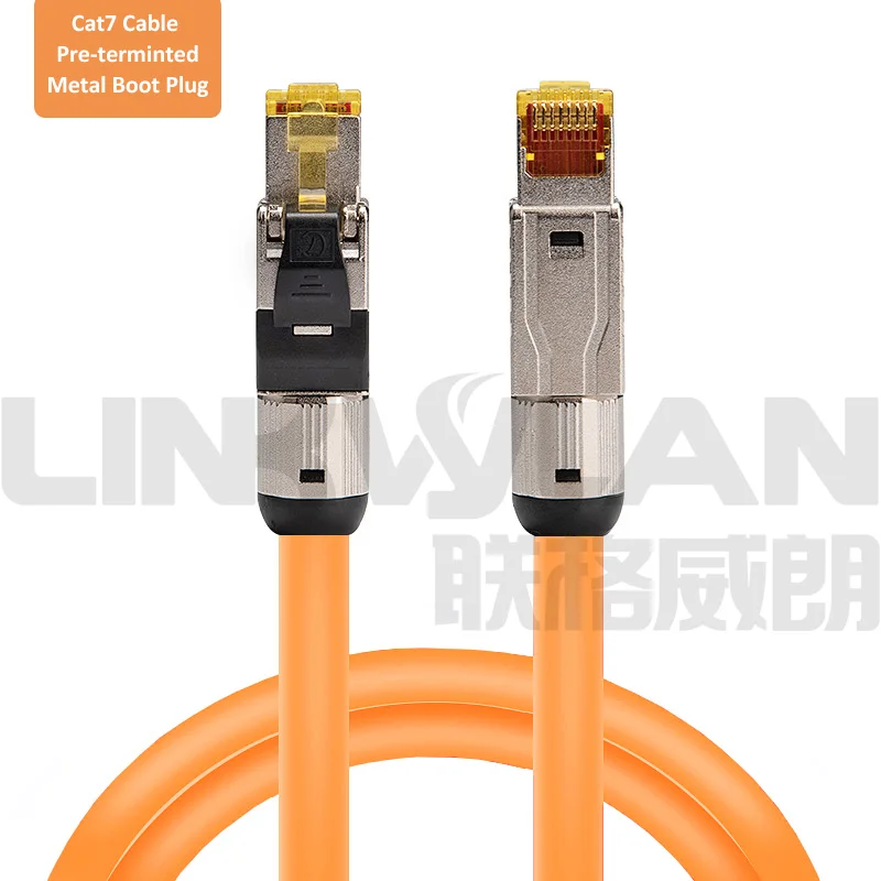 Cabo de Rede Ethernet Rj45 Cat8 Cat7 Cat6a Cabo Pré-terminado Pré-montado Cabos de computador e conectores - Imagem 2