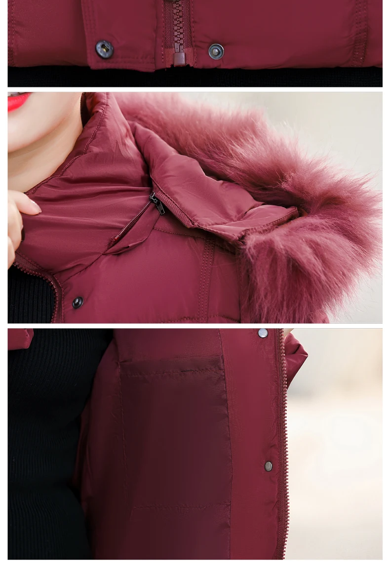 Большие размеры, XL-6XL, зимняя куртка, новое женское пуховое хлопковое пальто, плотное теплое пальто, элегантное тонкое пальто с капюшоном и меховым воротником, Женская куртка