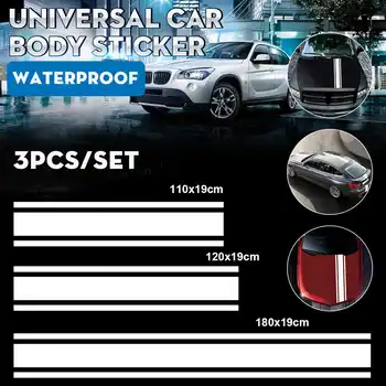 

Car-styling Hood Stripes Sticker Engine Cover Racing Sports Strips Vinyl Decal Stickers Roof Rear Trunk Decoration