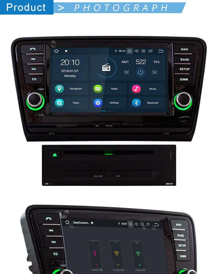Sale TOPBSNA 1 Din Car Multimedia Player Android 9.0 For Skoda Octavia GPS Navigation Automotive Car Stereo Octa cores 4G+64G WIFI SD 13