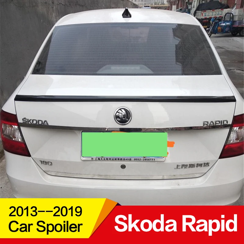 Применение для Skoda Rapid спойлер 2013, 14, 15, 16, 17, 18, 19 лет год ABS пластмассовый задний клюв утки крыло аксессуары для декорирования машины