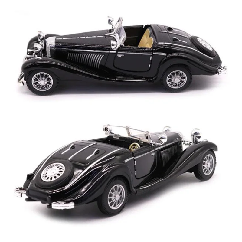Black 1:28 Diecast Alloy Car Model 500K Classic Car Fine Imitation Metal Model Collection Alloy Toys For Children Free Delivery