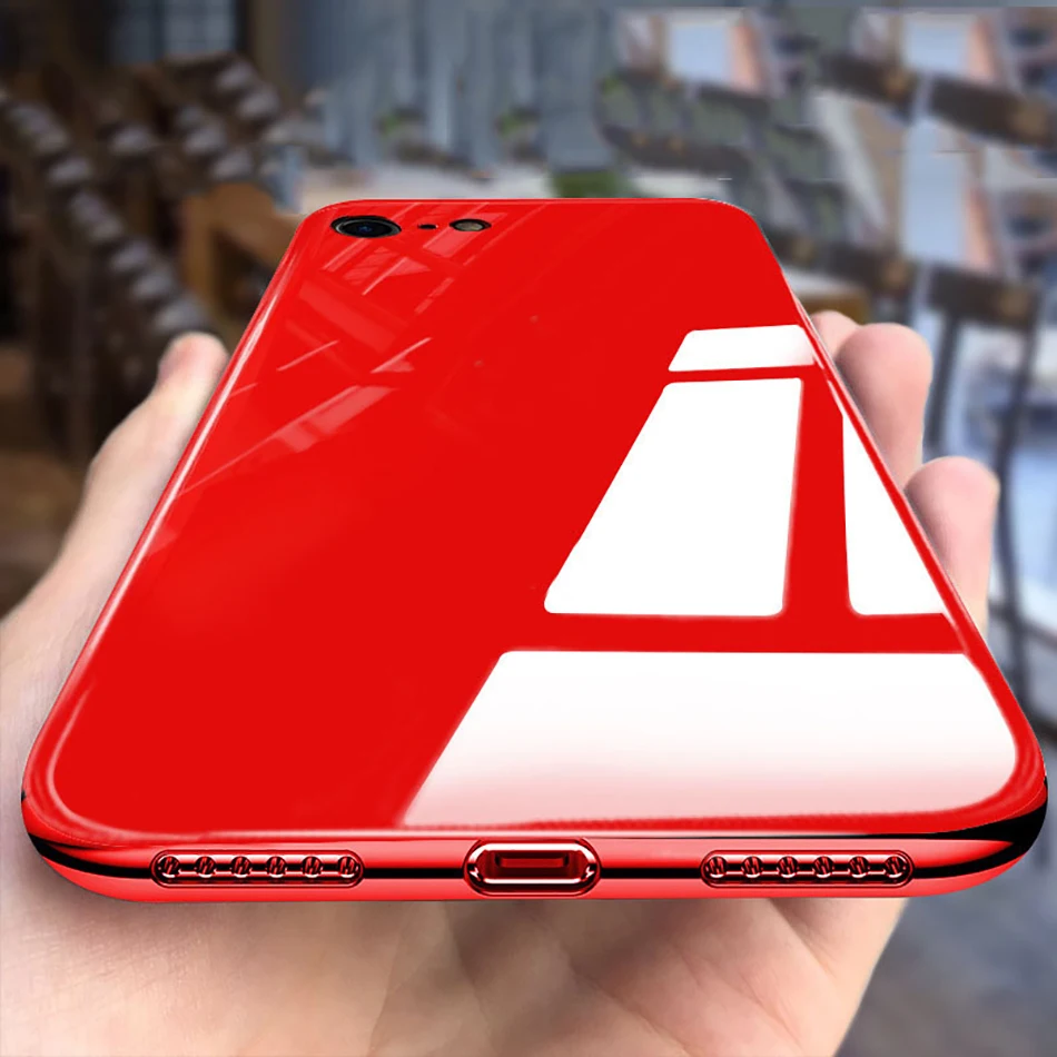 

Shiny mirror shockproof tempered glass phone case for iPhone XR case Shiny reflective phone case for iPhone 6 7 8 X XS MAX
