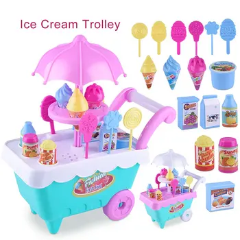 

Early Learning Enlightenment Experience Shopping Le Chao Children's Simulation Candy Ice Cream Cart Girl Puzzle House Set Toys
