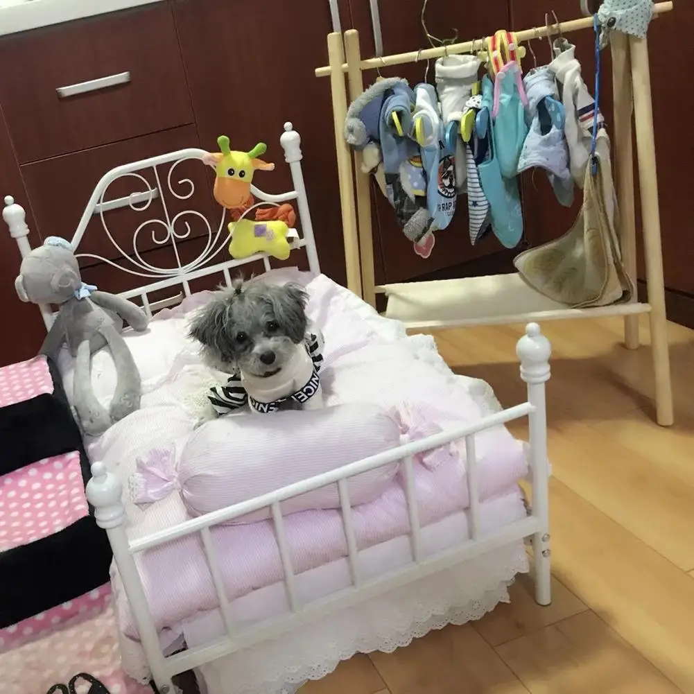 Вешалка для одежды для собак, кошек из цельного стабильного дерева, Простая вешалка, двойная стойка для хранения, сушилка