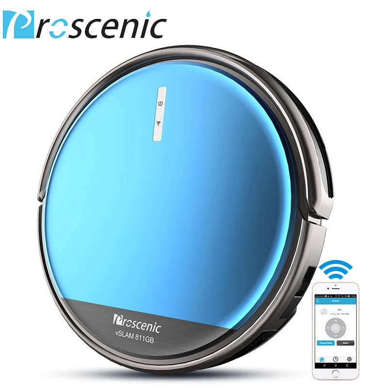 

Proscenic 811GB Robotic Vacuum Cleaner Low Noise Slim Design Electric Control Water Tank Wiper Robot with Boundary Magnetic