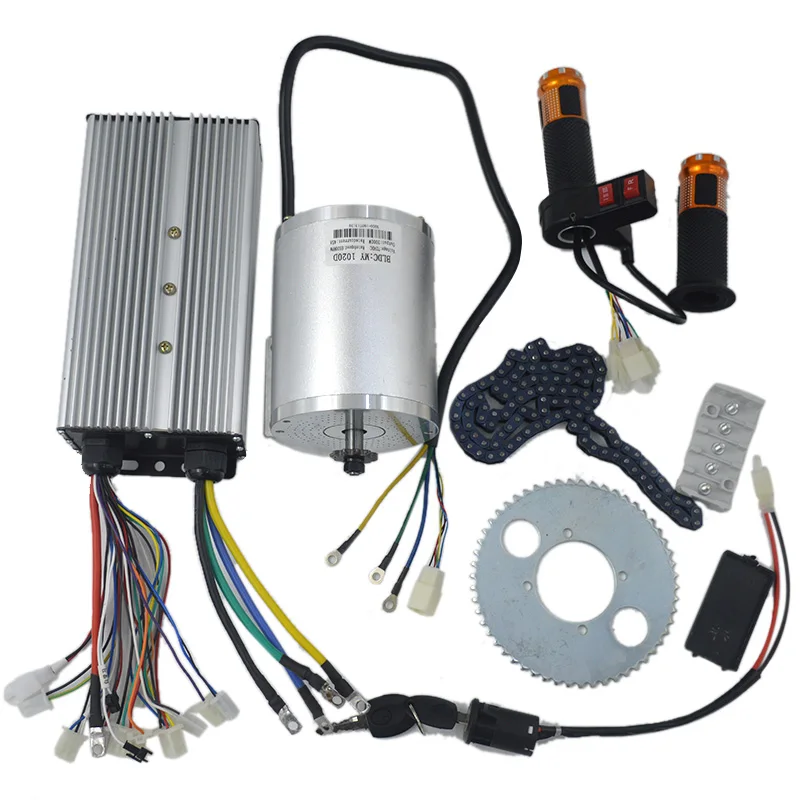 Conjunto do Motor Controlador do Motor sem Escova Reverso da Torção Jogo do Trotinette do Fechamento da Ignição de Potência Elétrico w 48 V-72 50a Acelerador 1 72 v 3000