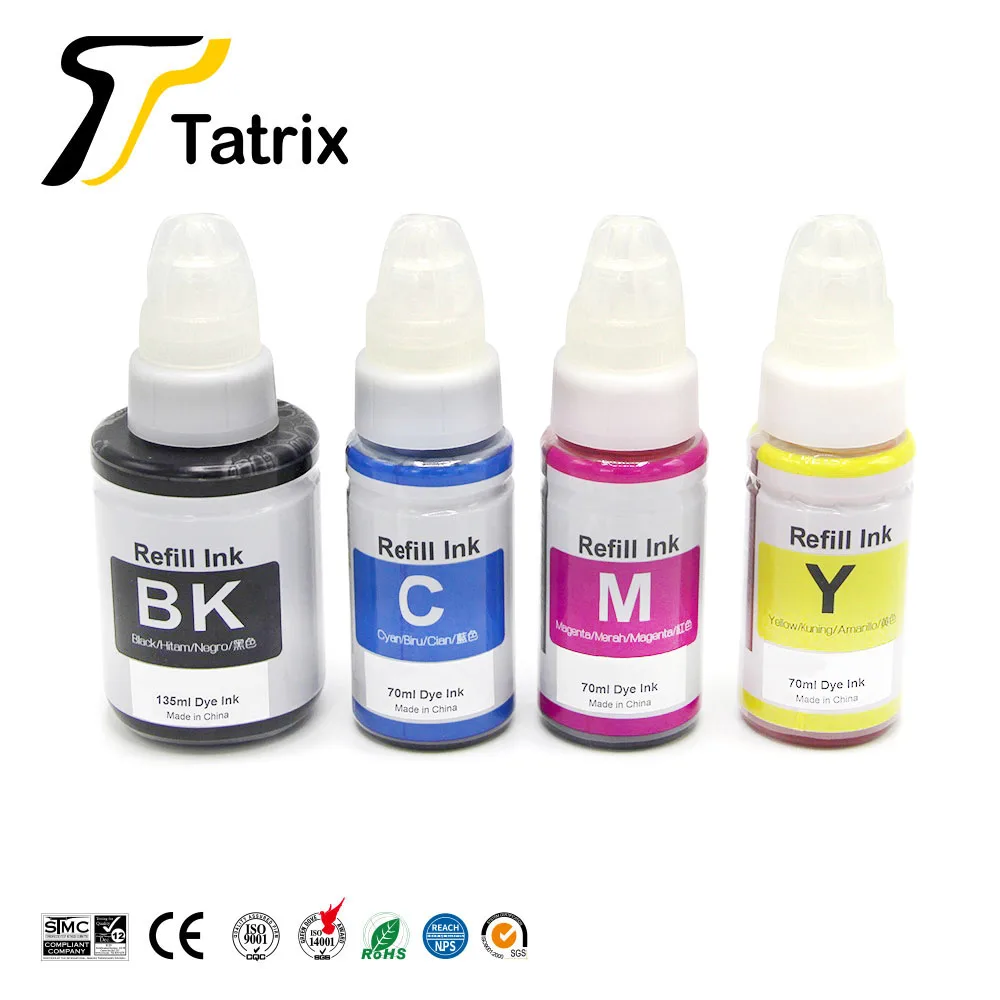 Tatrix GI190 GI-190 GI 190 Premium Compatible Color Water Based Bottle Refill Ink Tintas For Canon Pixma G2110 G3110 Printer