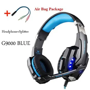 

Gaming Headsets Big Headphones with Light Mic Stereo Earphones Deep Bass for PC Computer Gamer Laptop