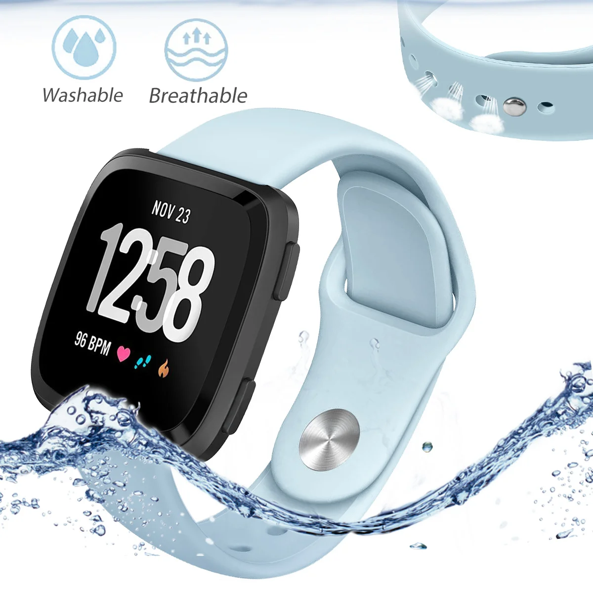 SHELKEE Сменные умные наручные часы ремешок для Fitbit Versa Смарт часы сплошной цвет обратная пряжка силиконовый ремешок