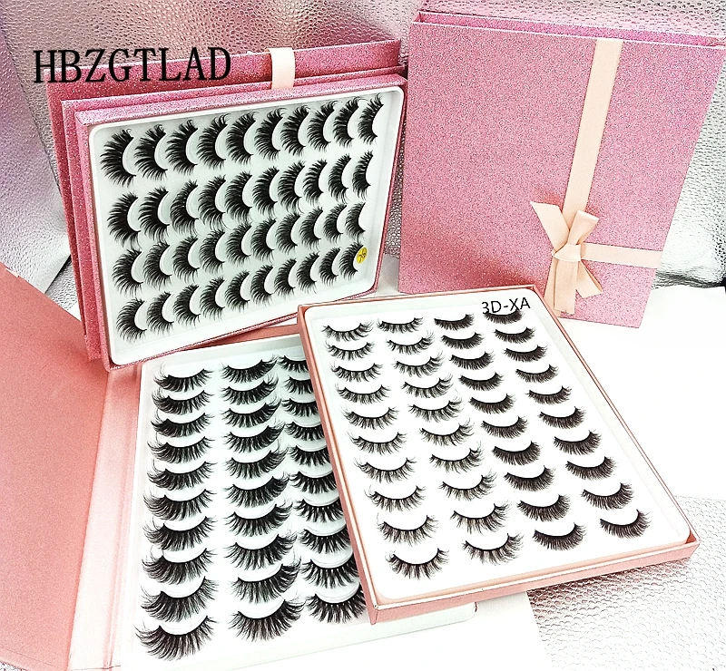 

Flash high-grade packaging 1/20 pairs 100% Real Mink Eyelashes 3D Natural Mink Lashes Soft Eyelash Extension Makeup Kit Cilios