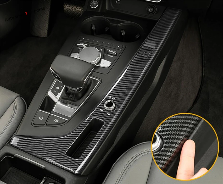 Yimaautotrims центр киосков Шестерни переключения Панель декоративная крышка комплект отделкой для Audi A4 A5 B9 седан карбоновое волокно