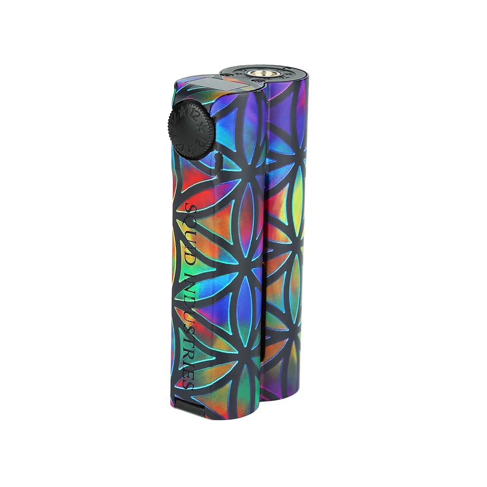 Heavengifts Squid Industries Double Barrel V3 150W VW MOD with Flat Top OLED Display No Battery Double Barrel Box Mod VS Drag 2 - Color: Flower of Life