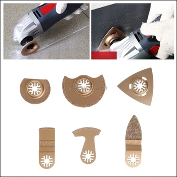 

6pcs carbide oscillating tool saw blade accessories for renovator power tool for multimaster for Dremel small concrete cutting