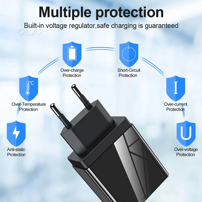 3 порта USB зарядное устройство светодиодный дисплей EU US Plug 3.1A быстрая зарядка смарт-мобильный телефон настенное зарядное устройство для iphone samsung Xiaomi Tablet