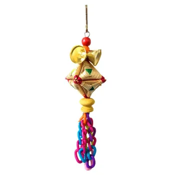 

Acrylic Chain With Grass Woven Parrot Toy Bird Chew Toy For Small And Medium Parrot Hanging Toy For Cage Hanging Swing Toy 2020