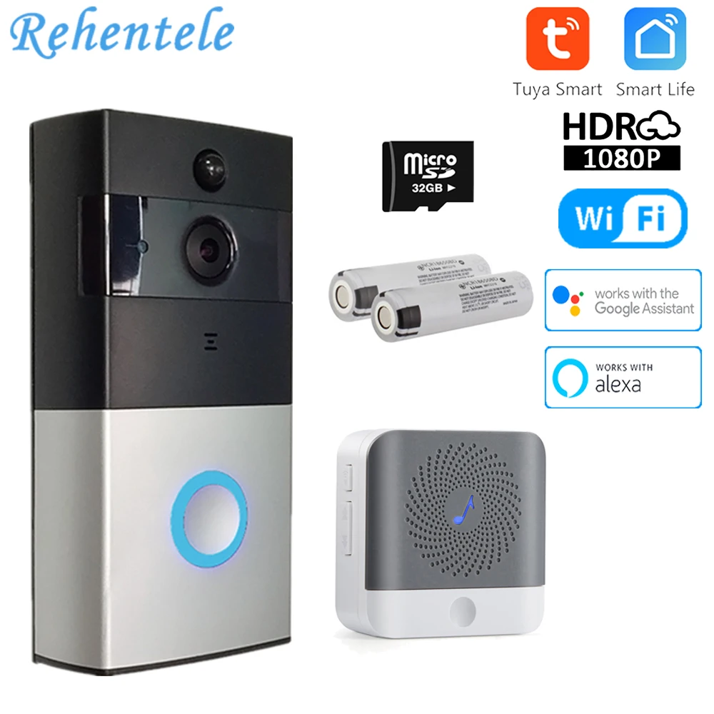 

1080P Video Doorbell Camera Tuya Wireless Intercom for Home Apartment Two Way Audio Remote Control Alexa Google Smart Door Bell