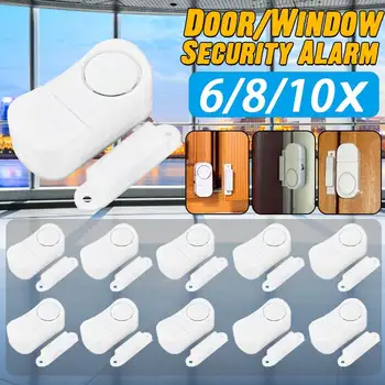 

1/4/8/10Pcs Door Window Sensor Standalone Magnetic Sensors Independent Wireless Home Door Window Entry Burglar Security Alarm