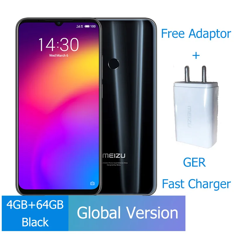 Meizu Note 9, 4 ГБ, 64 ГБ, мобильный телефон, Note9, Snapdragon 675, четыре ядра, мобильный телефон, 48мп, задняя камера, смартфон, отпечаток пальца - Цвет: Ger Global Black