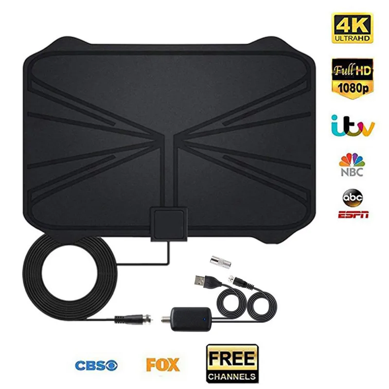 Комнатная цифровая HDTV антенна 1180 миль 4K 30 дБ усилитель сигнала приемник
