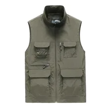 Мужской жилет большого размера с несколькими карманами Повседневный Быстросохнущий тонкий жилет для рыбалки и альпинизма 9902