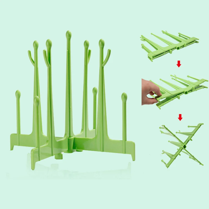 Newborn Infant Nipple Milk Bottle baby Drying Rack Drainer Drying Shelf Feeding Bottle Storage Rack Foldable Portable YHZ009