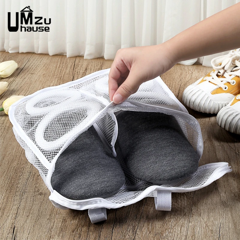 Shoes Laundry Bag Dirty Sneaker Socks Delicate Storage Mesh Zipper Cleaning Case Washing Machine Home Travel Portable Organizers