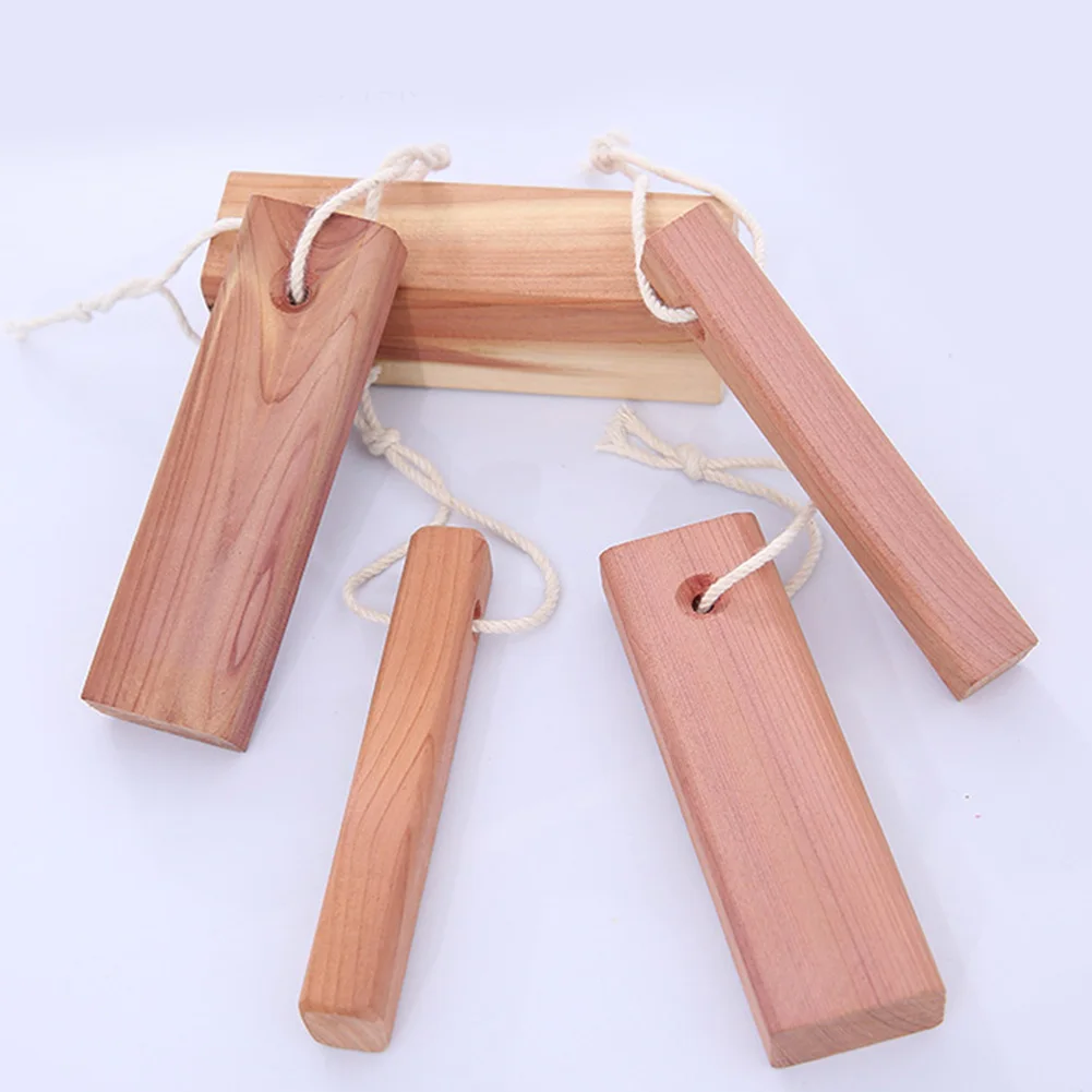 

5 Pcs Cedar Wood Block Drawer Reduce Odor Hanging For Wardrobes Moth Repellent Clothes Natural Mildew Proof Practical Household