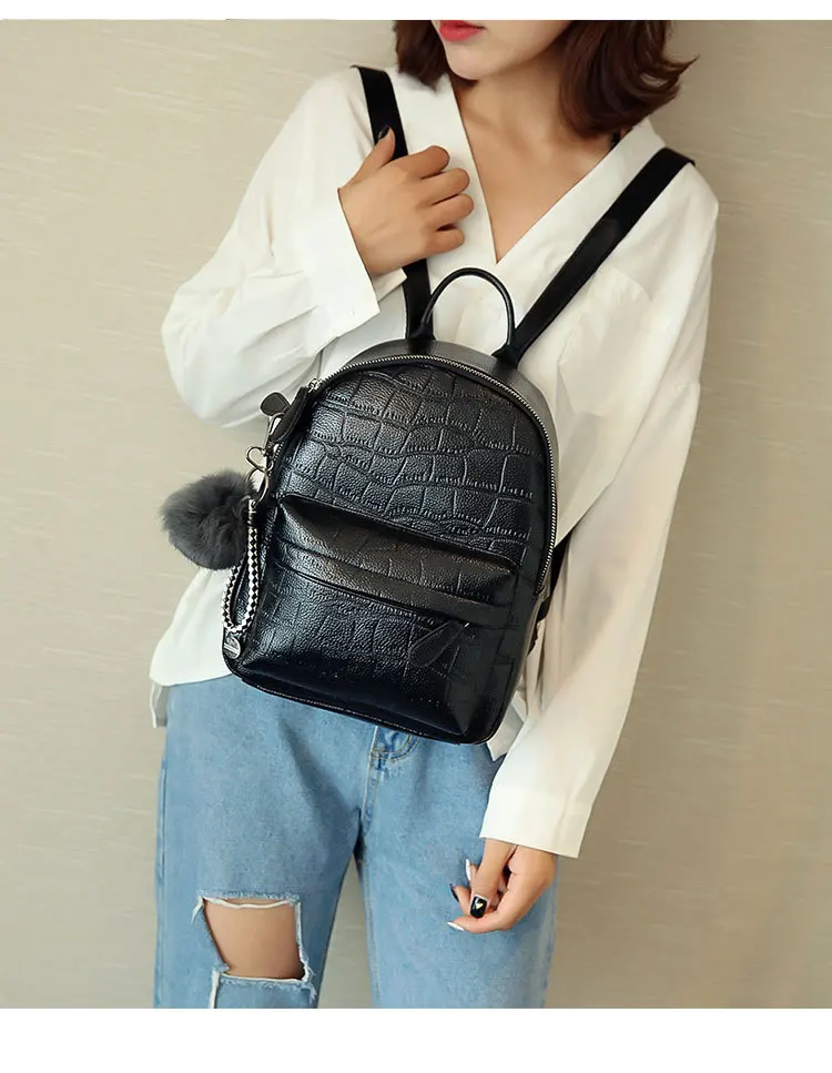 Female White Back Pack Black Backpacks Mini Backpacks Women PU Leather Cute Small Backpack For Teen Girls Fashion Bagpack Woman cool backpacks accessories	