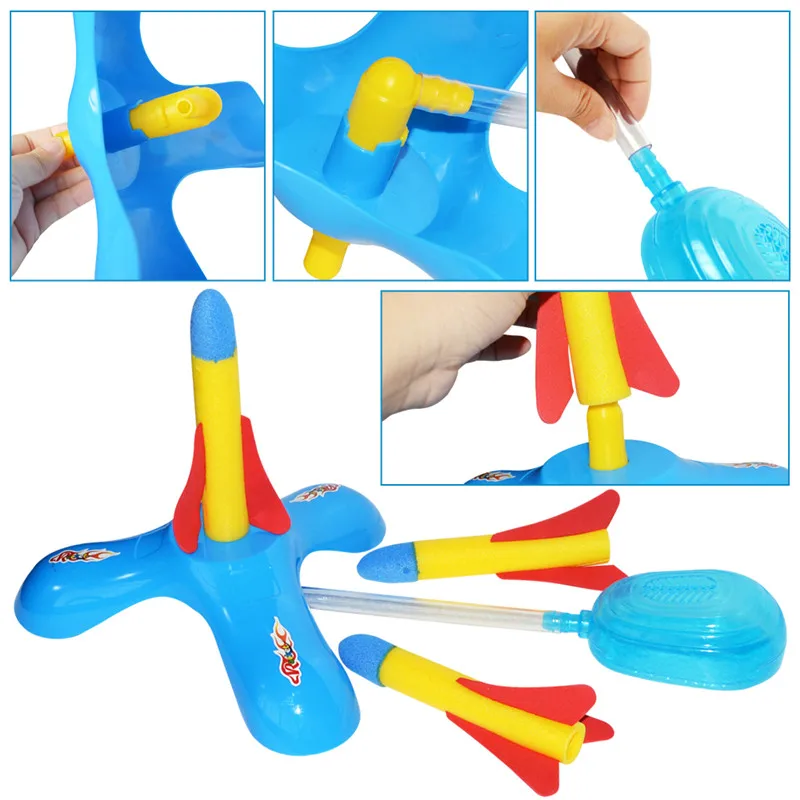 Children Kids Outdoor Toys Footsteps Bubble Rocket Set Fun Sport Toy Play Rocket Jump Jet Launcher Stocking Filler Toy