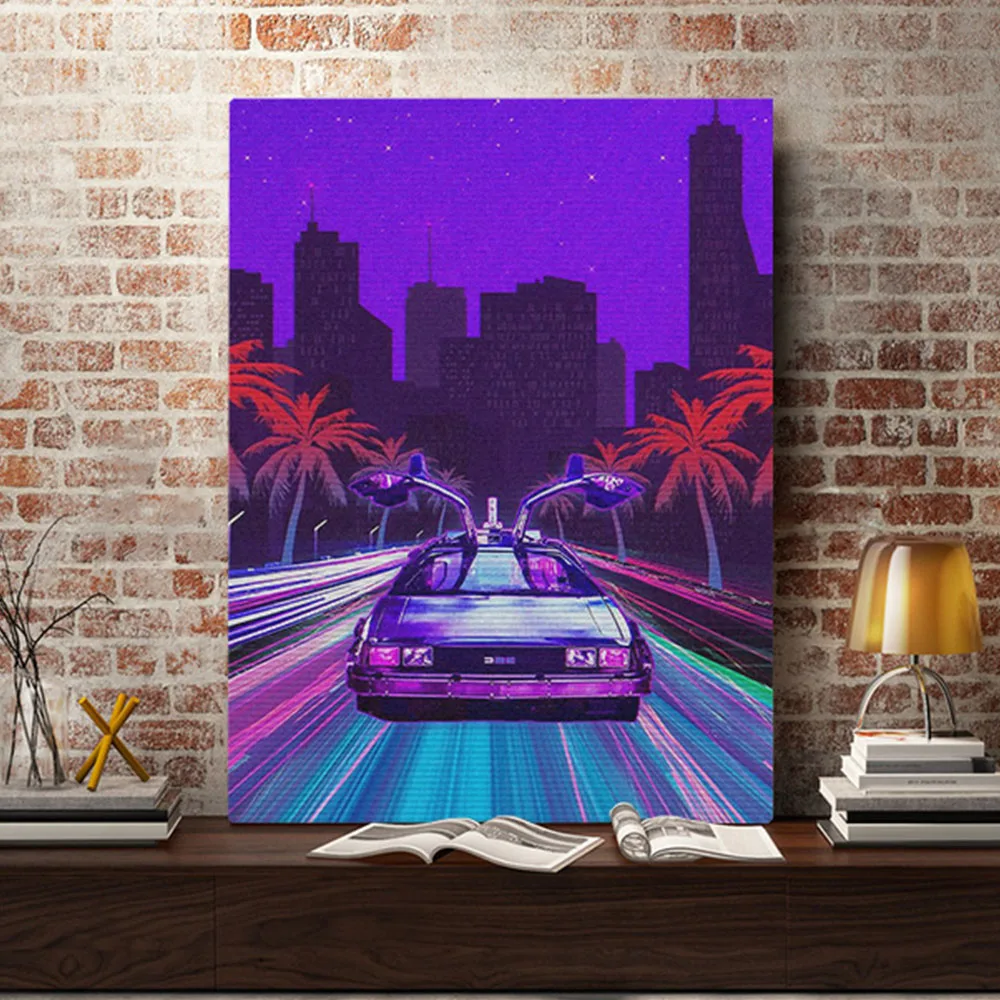 Vaporwave Car Vintage Style Canvas Painting Home Prints Decor Wall Art Picture Bedroom Living Room Decoration Poster | Дом и сад