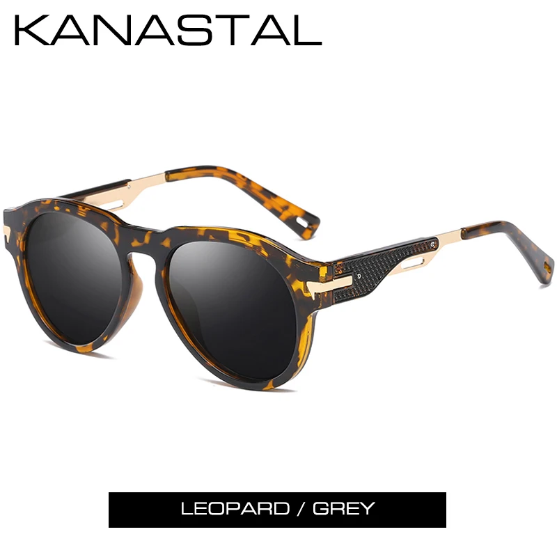 Leopard KANASTAL классические мужские поляризованные солнцезащитные очки Женские винтажные брендовые дизайнерские солнцезащитные очки ретро-оттенки очки Oculos de sol UV400 - Цвет линз: Leopard