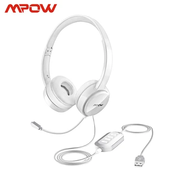 

Mpow BH125 USB/3.5mm Plug Wired Headphones With Mic For Mac Skype Call Center PC Laptop Tablet Phones With Noise Reduction Card