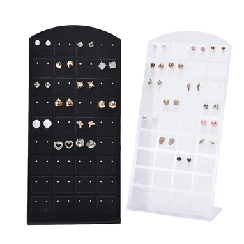 

72 Holes Fashion Earrings Ear Studs Jewelry Show Plastic Jewelry Display Rack Metal Stand Organizer Holder 2 Colors