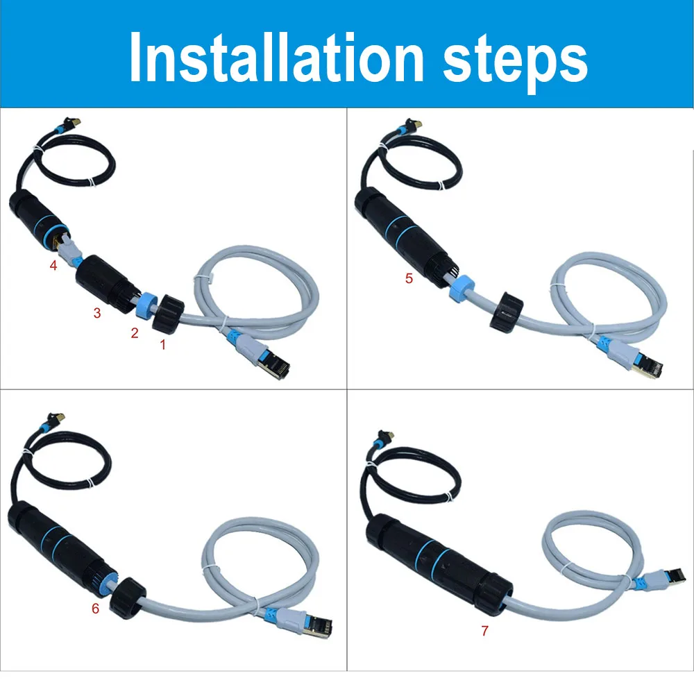 RJ45 Открытый водонепроницаемый соединитель Соединительный сетевой адаптер