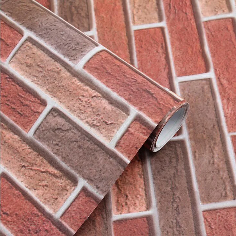 

3D Effect Stone Brick Wall Decor Wallpaper For Living Room TV Background Vinyl Wallpaper Papier Peint Mural 3D Self Adhesive