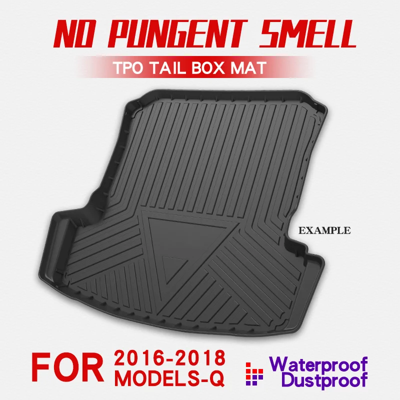 

For Tesla MODELS-Q 2016-2018 Boot Mat Rear Trunk Liner Cargo Floor Tray Carpet Mud Kick Protector Car Accessories
