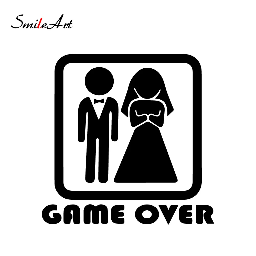 Прямая поставка автомобильная наклейка Game Over интересные виниловые наклейки